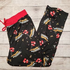 Dachshund over to you black red unisex pajamas L